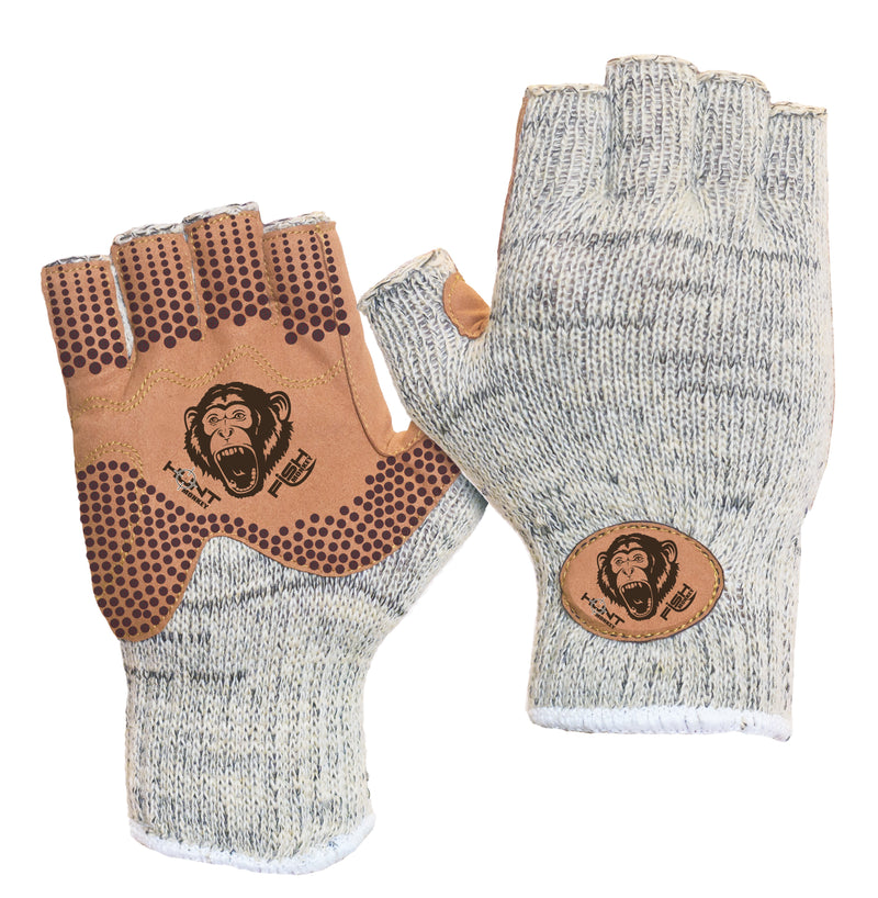 	“Wooly Half Finger glove with exposed fingertips for hunting and fishing”
