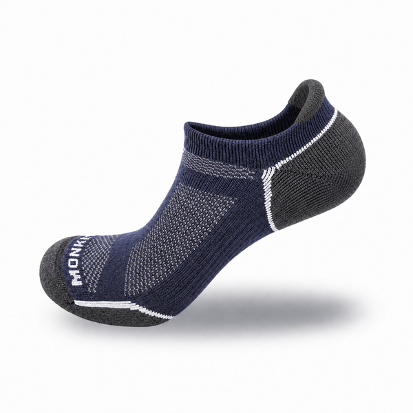Lightweight Guide Series No-Show Fishing Sock: Extra Cushion Heel/Toe