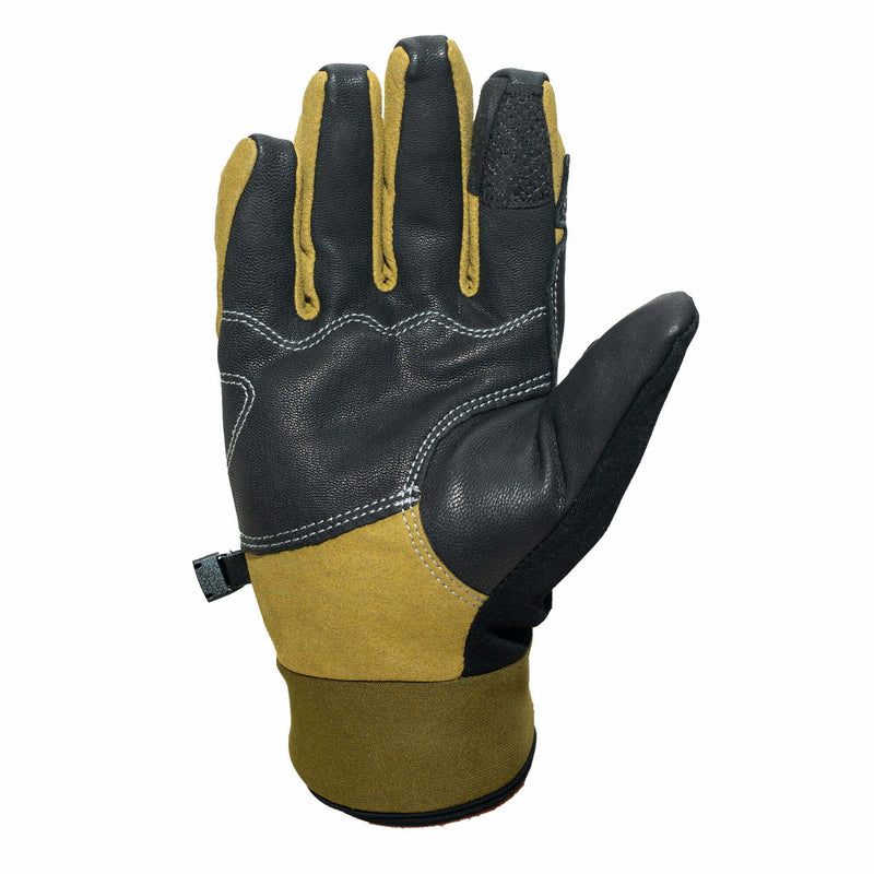 	“Leather and canvas hunting glove with touchscreen index finger”
