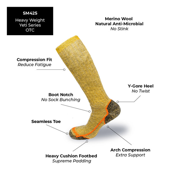 Heavyweight Yeti Series Over the Calf Merino Socks