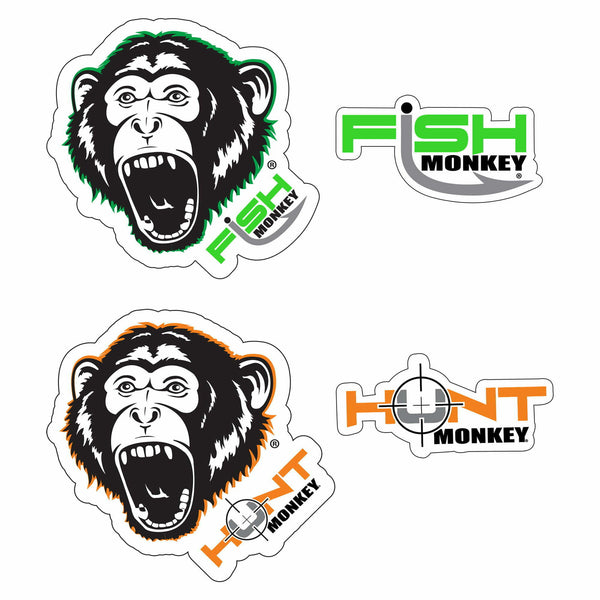 ﻿﻿Fish Monkey and Hunt Monkey Decal Sheet      (4 Decals)
