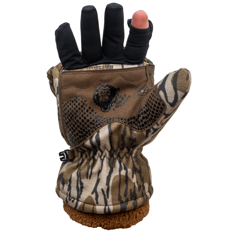 	“Flip-top insulated Original Bottomland hunting glove with Sherpa fleece lining and Monkey Grip palm”
tomland 
