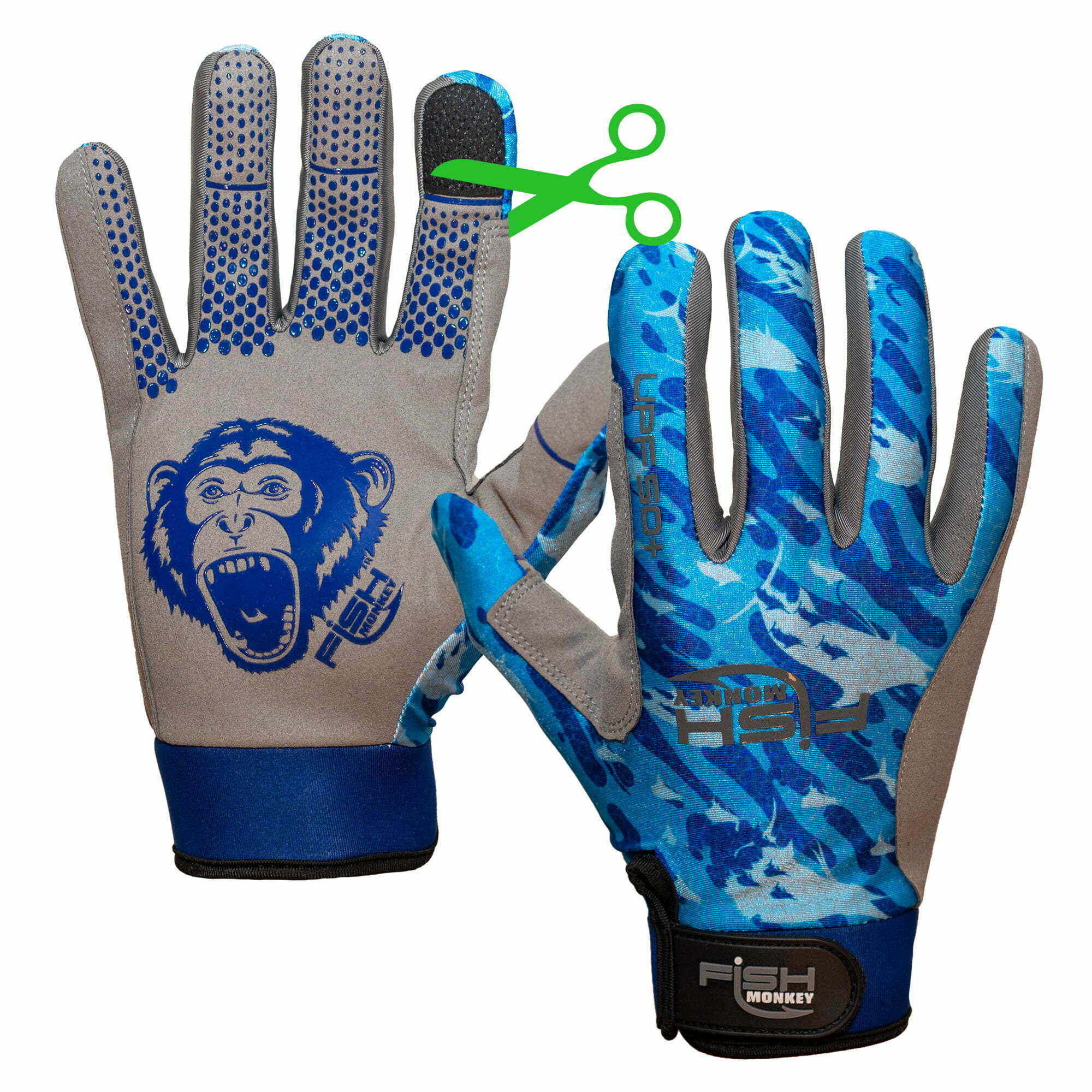 Fish Monkey Sun Sleeves Gloves | Half Finger Fishing Gloves With SPF 50+ Protection | Synthetic Leather Palms