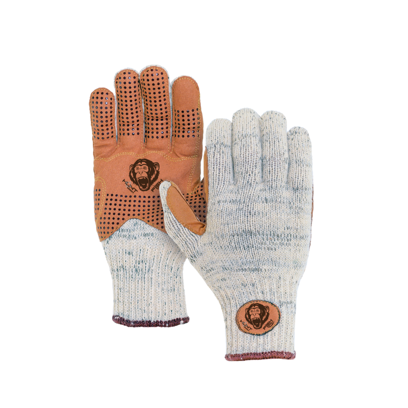 “Wool glove with synthetic leather palm and moisture-wicking insulation”